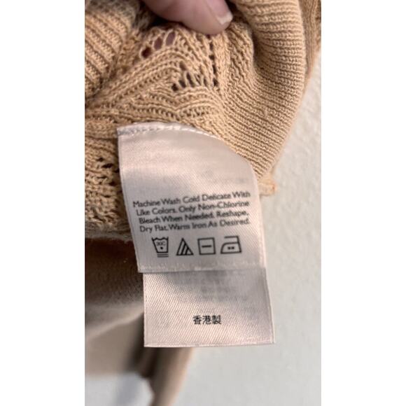 Long Sleeve Button Up Cardigan Granola Girl Y2K Eddie Bauer womens Size M Tan - Picture 5 of 8